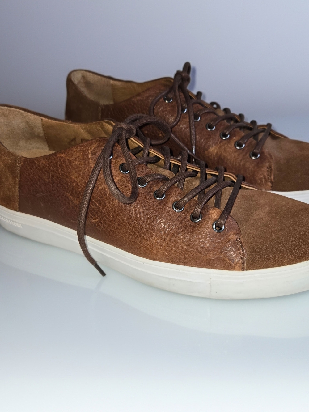 Blackstone Men's Brown Leather & Suede Low-Top Sneakers Size 11.5